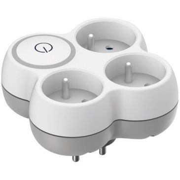Prise Triplite 2P+T - interrupteur - 16A - blanc/gris