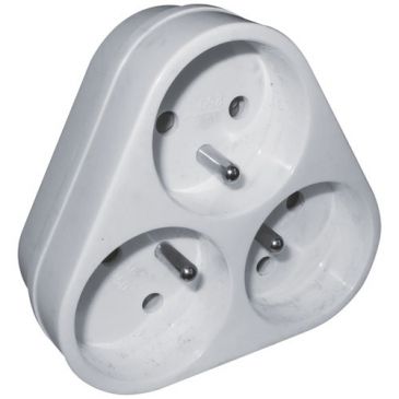 Prise Triplite 16A  2P+T - blanc