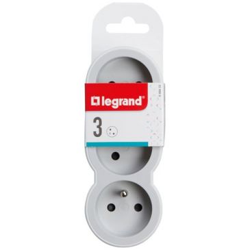 Triplite FB 3x2P+T standard prises frontales blanc/gris