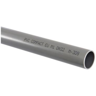 Tube évacuation pvc compact m1 d100 longeur 2m gris