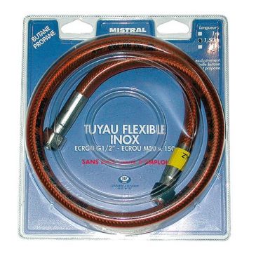 Tuyau gaz butane et propane  flexible inox 1,5 m