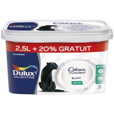 Peinture 2.5 L + 20 % Crème de Couleur Satin - Blanc