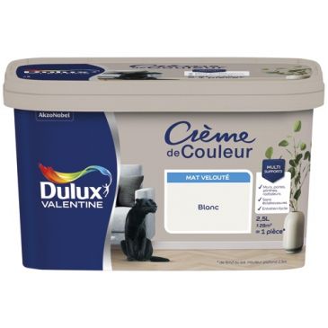 Peinture 2.5 L Crème de Couleur Mat - Blanc