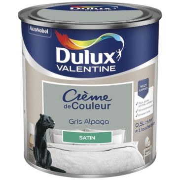 Peinture 0.5 L Crème de Couleur Satin - Gris Alpaga
