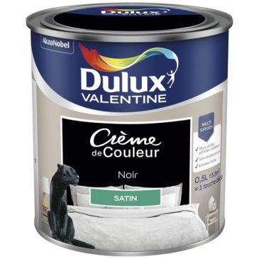 Peinture 0.5 L Crème de Couleur Satin - Noir