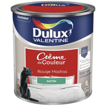 Peinture 0.5 L Crème de Couleur Satin - Rouge Madras