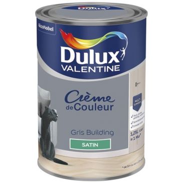 Peinture 1.25 L Crème de Couleur Satin - Gris Building