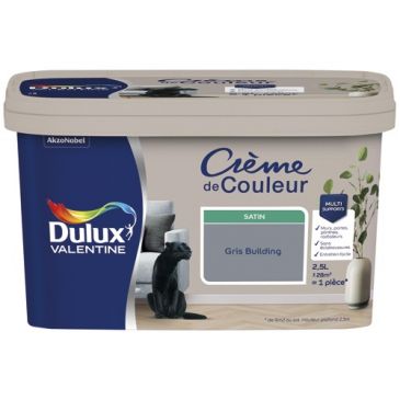 Peinture 2.5 L Crème de Couleur Satin - Gris Building