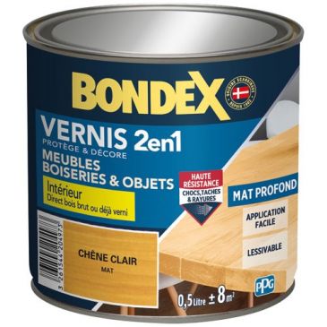 Vernis 2 en 1 Meubles & Boiseries 500 ml Mat - Chêne Clair