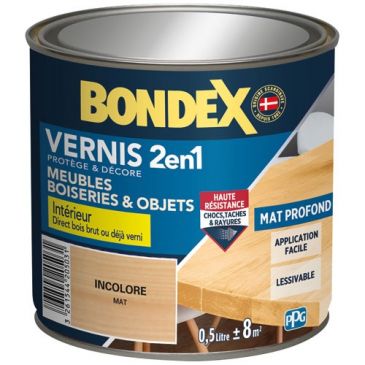 Vernis 2 en 1 Meubles & Boiseries 500 ml Mat - Incolore