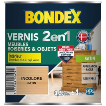 Vernis 2 en 1 Meubles & Boiseries 250 ml Satin - Incolore