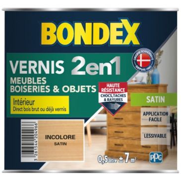 Vernis 2 en 1 Meubles & Boiseries 500 ml Satin - Incolore