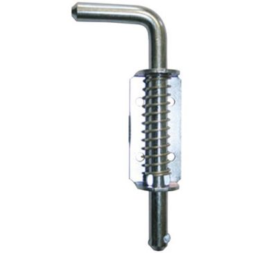 Verrou pistolet ressort 14mm zingué blanc