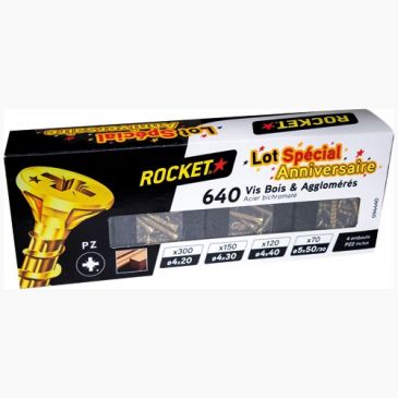 Vis rocket bois et agglomérés pozidriv assortiment x 640