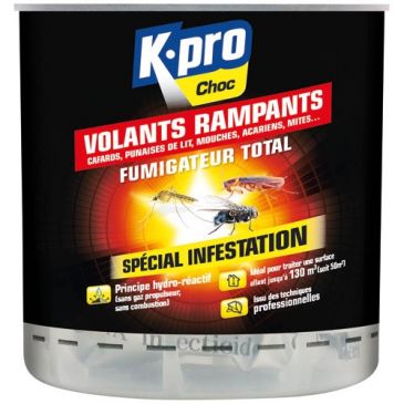 Volants / rampants / acariens fumigène 170m3 Kapo Choc